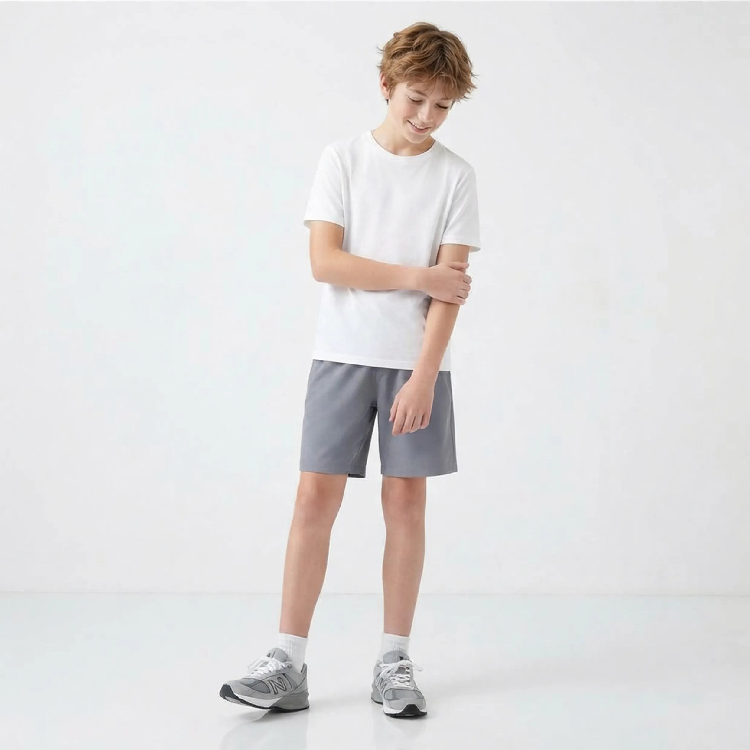 Boys' Quick Dry Athletic Shorts Elastic Waist with Side