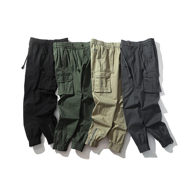 Men's Casual Sports Pants Vintage Washed Cotton Lightwe