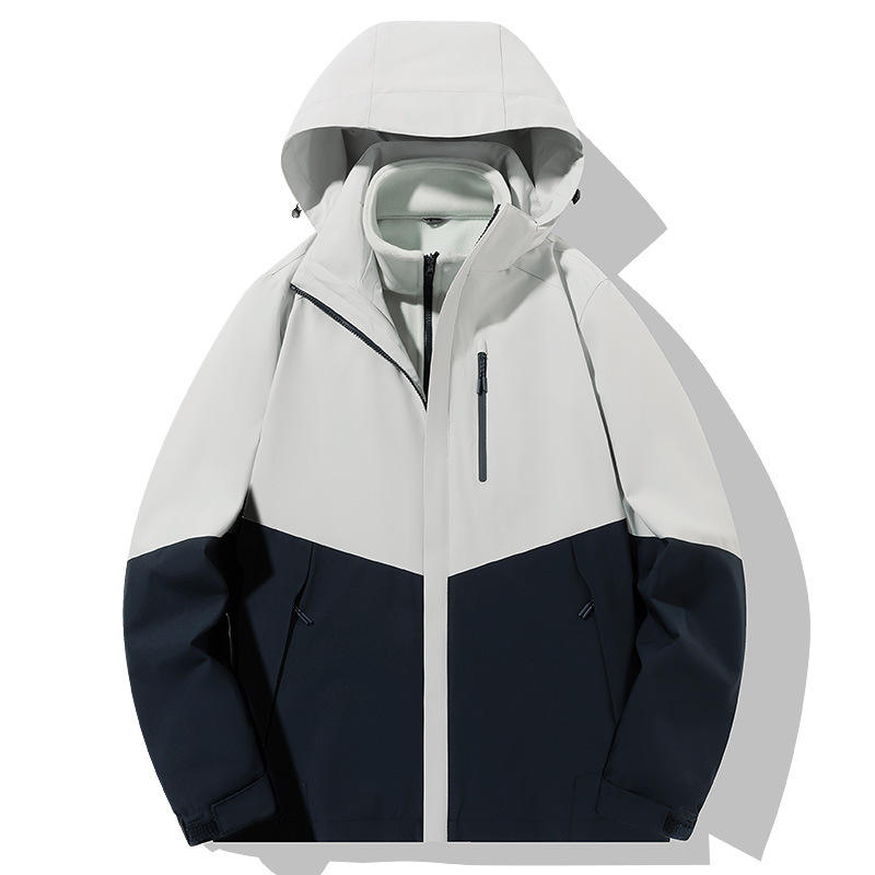 Custom Logo Three-in-One Winter Work Jacket with Windproof a