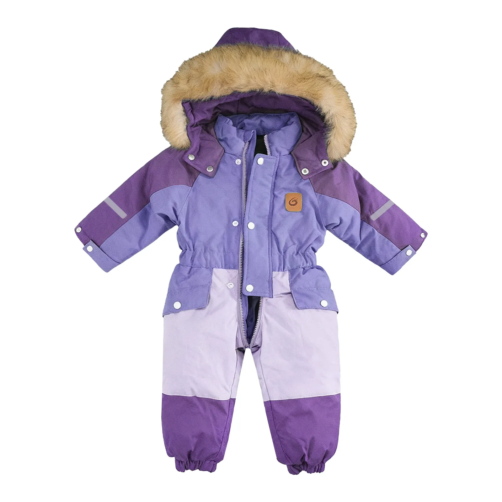 Baby Toddler Warm Snowsuit Onesie with Fur Hood Windproof Wa