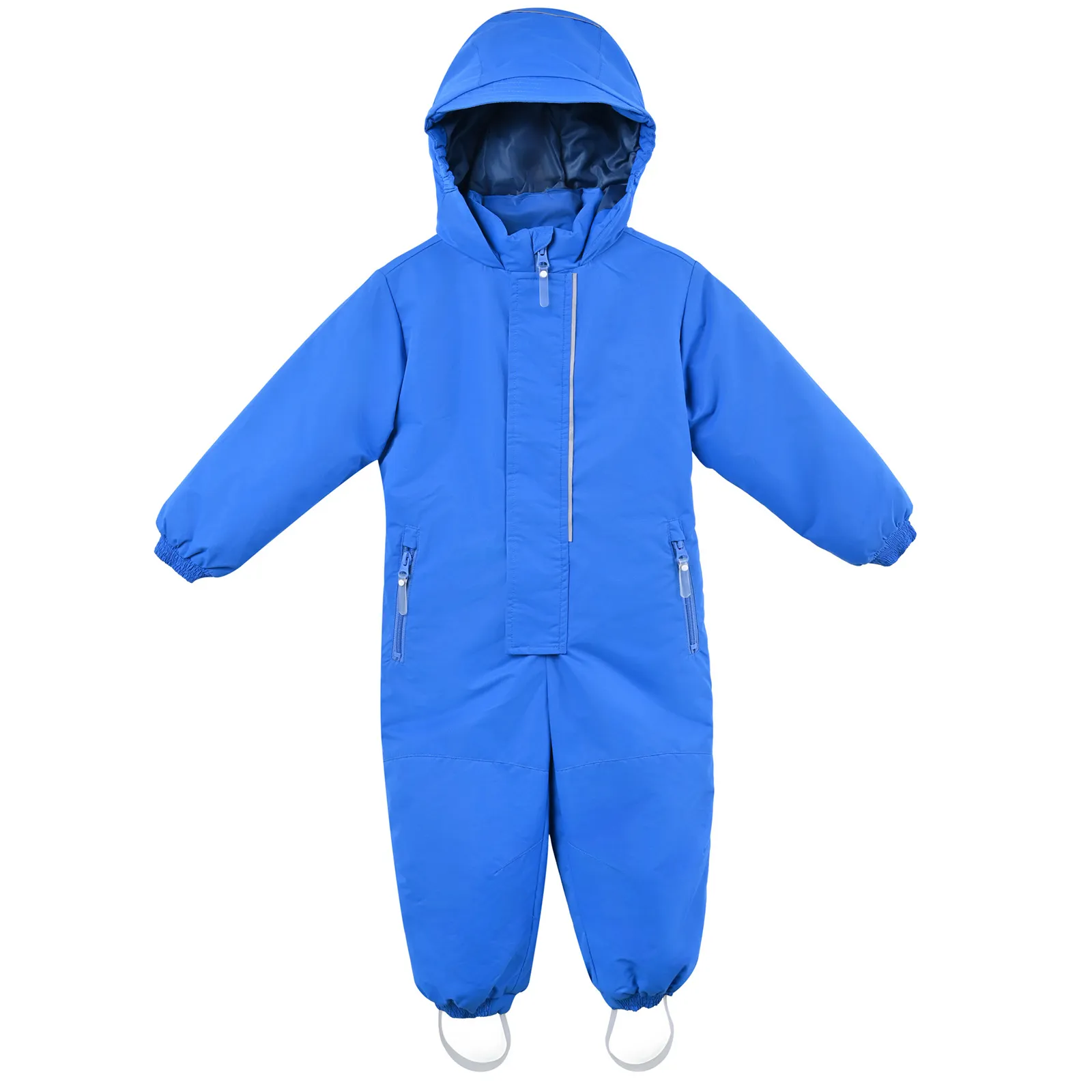 Kids Royal Blue Hooded One-Piece Waterproof Winter Snowsuit