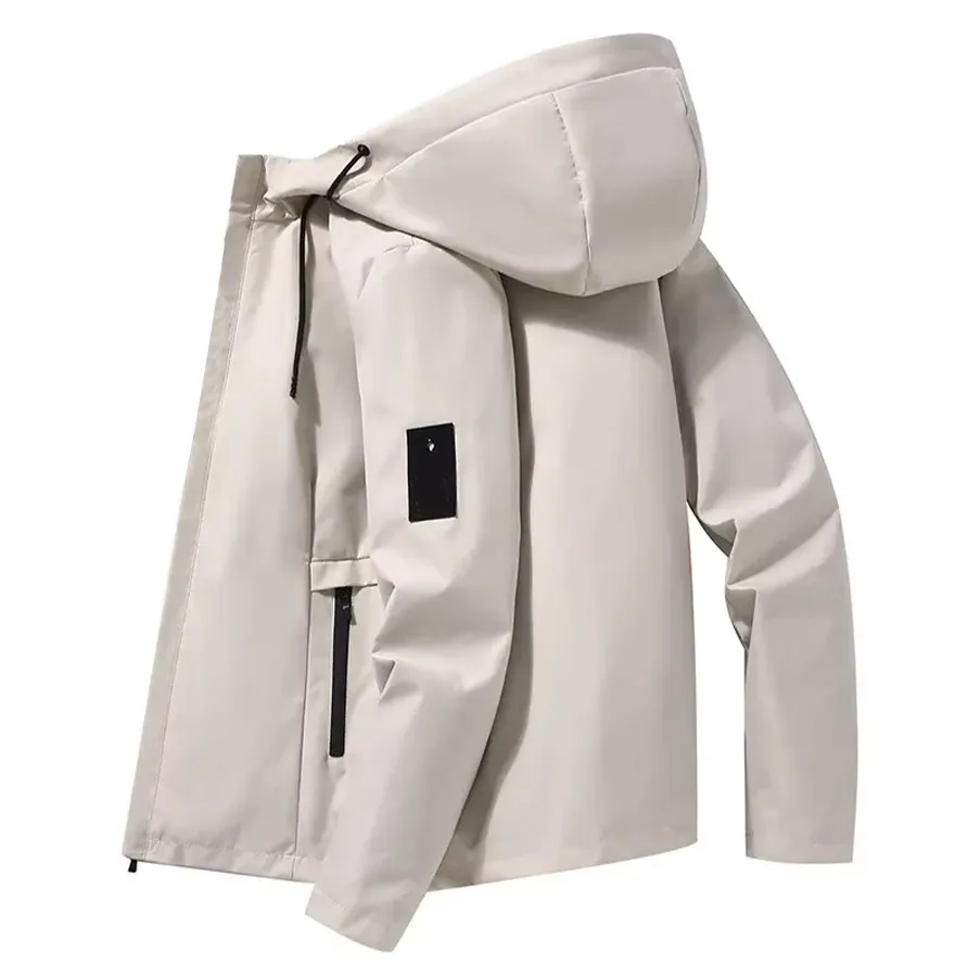 Custom Men's Long-Sleeved Hooded Coat Casual Jacket wit