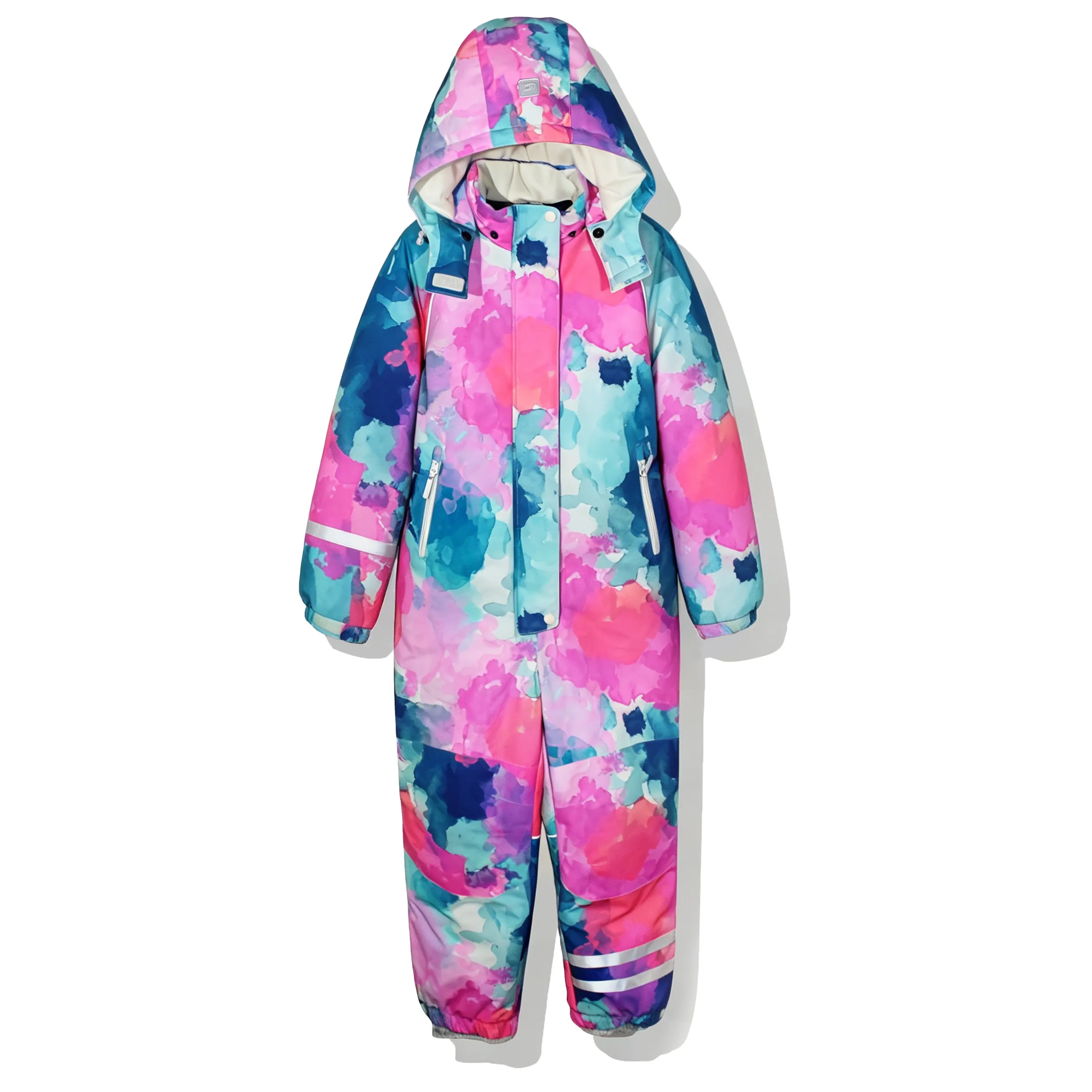 Kids Waterproof One Piece Printed Ski Snow Suit Winter