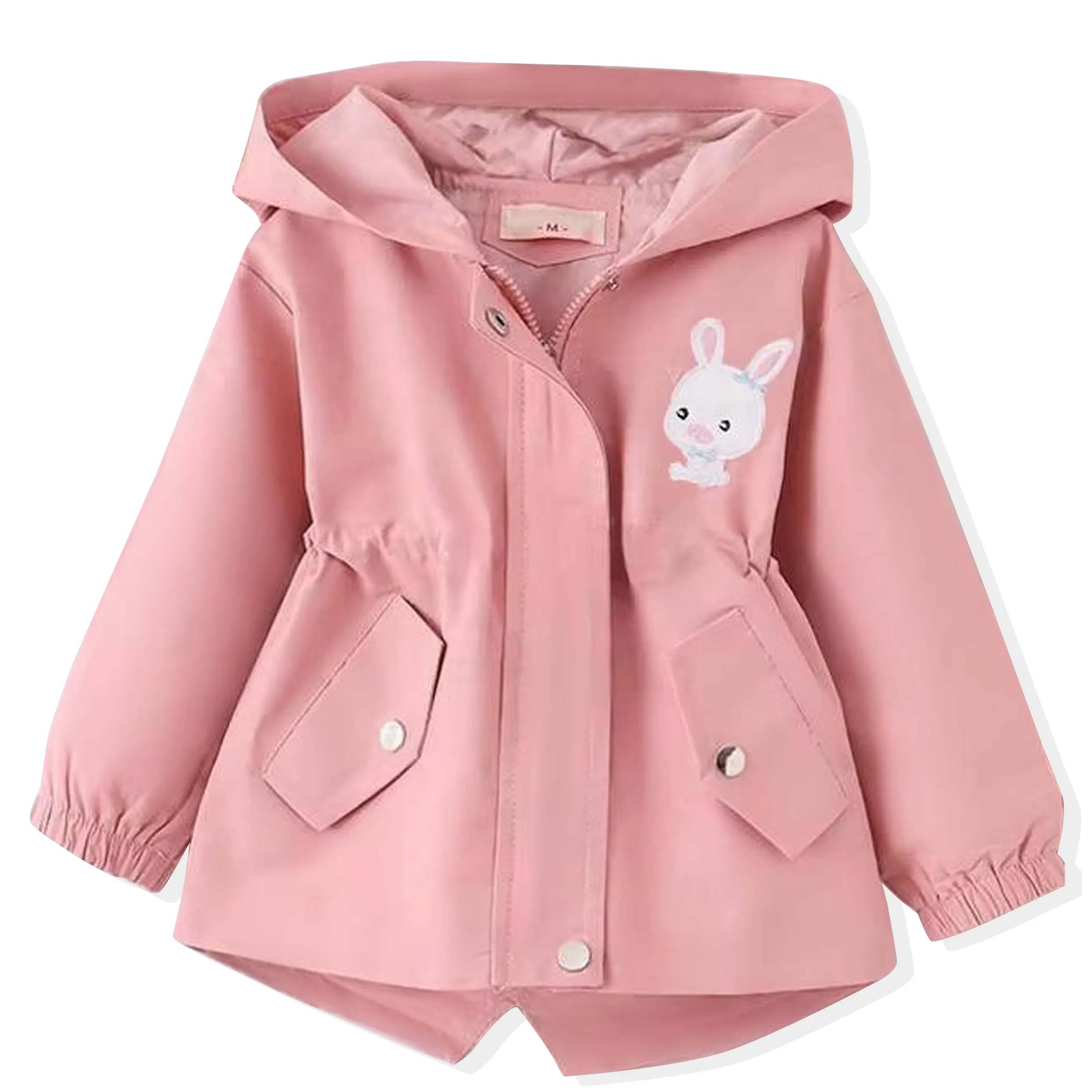 OEM Girls Casual Coat with Thickened Hood Baby Cartoon Print