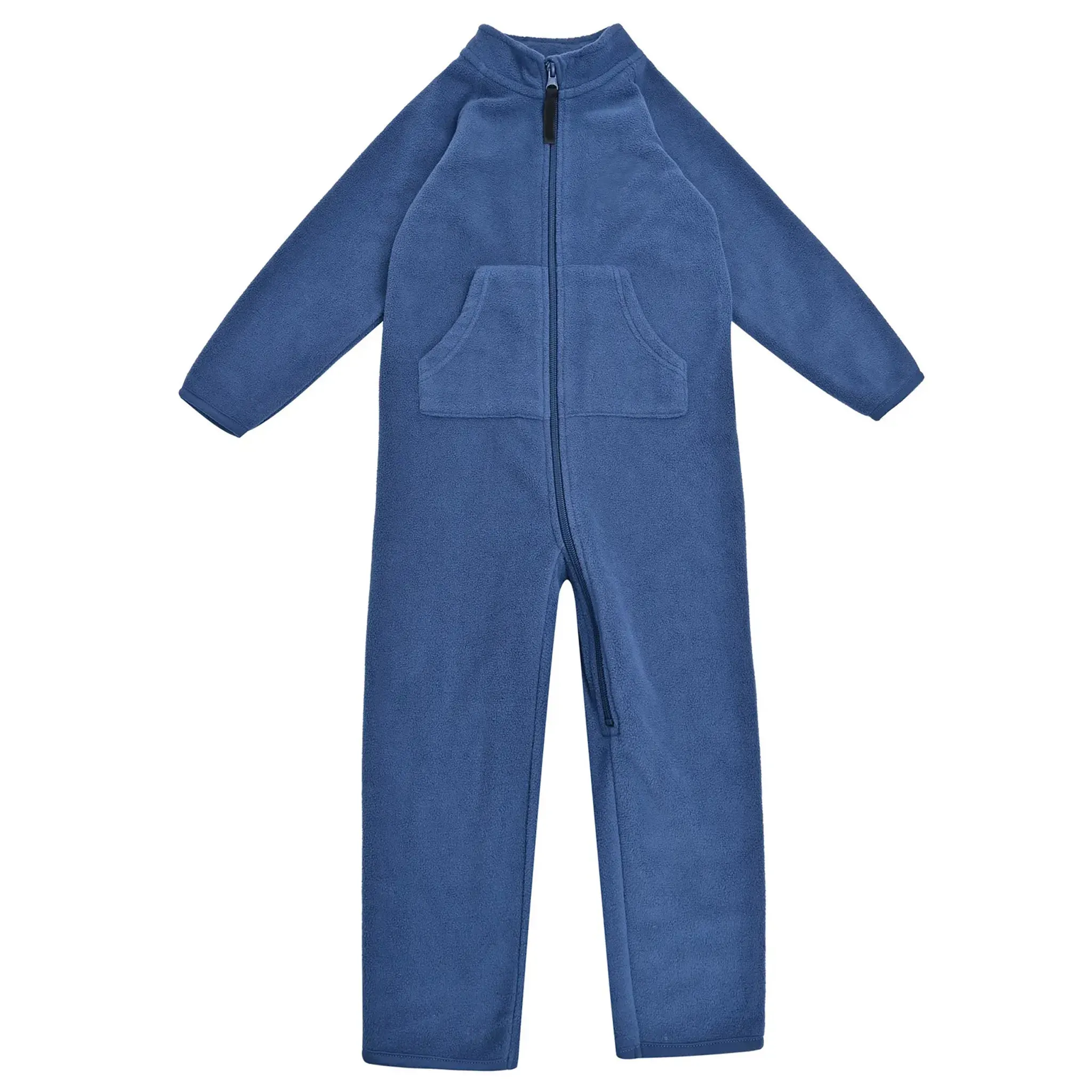 Baby Blue Woolen Zipper Onesie with Space Patch Pockets