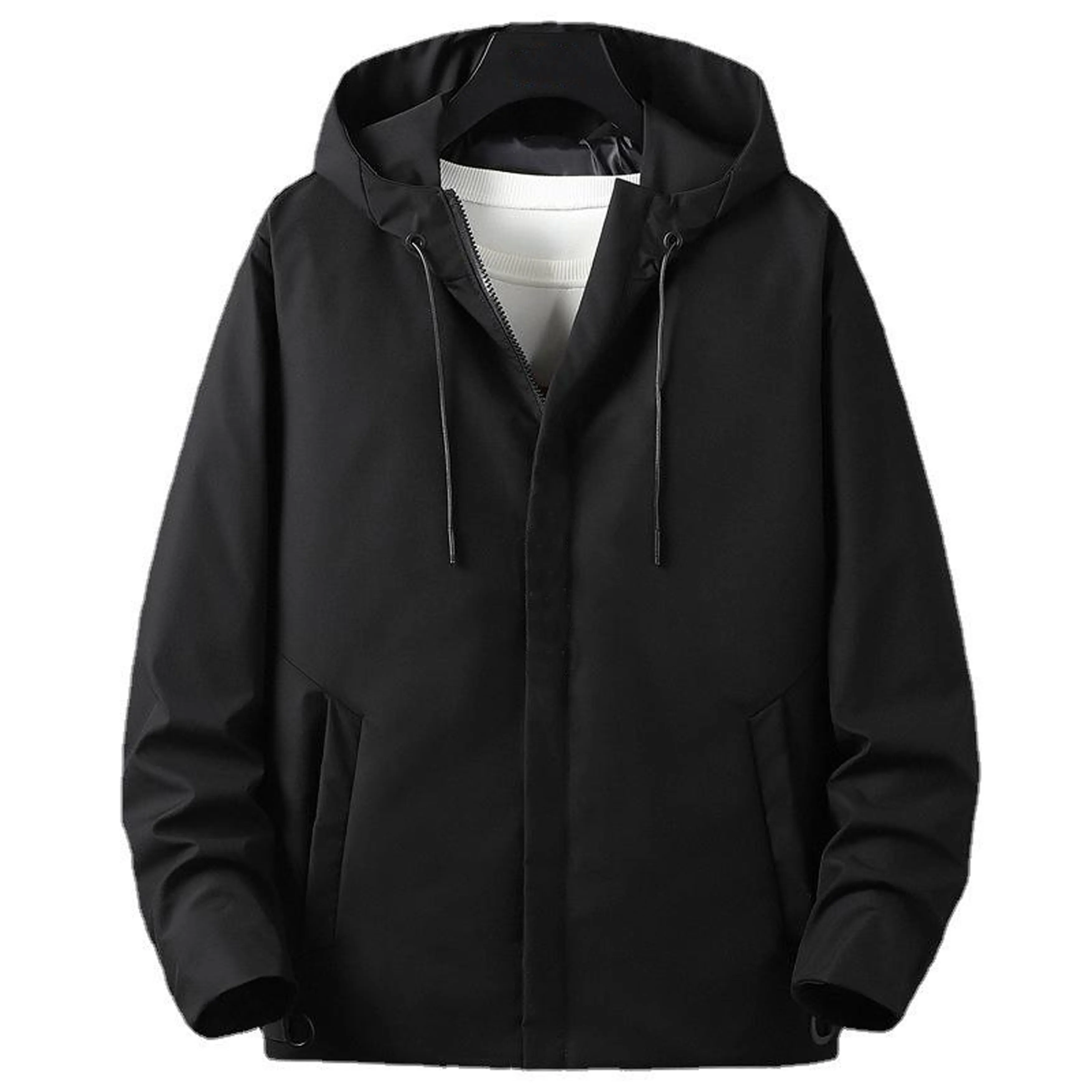 Wholesale Men's Casual Coat Long Hooded Jacket for Fall