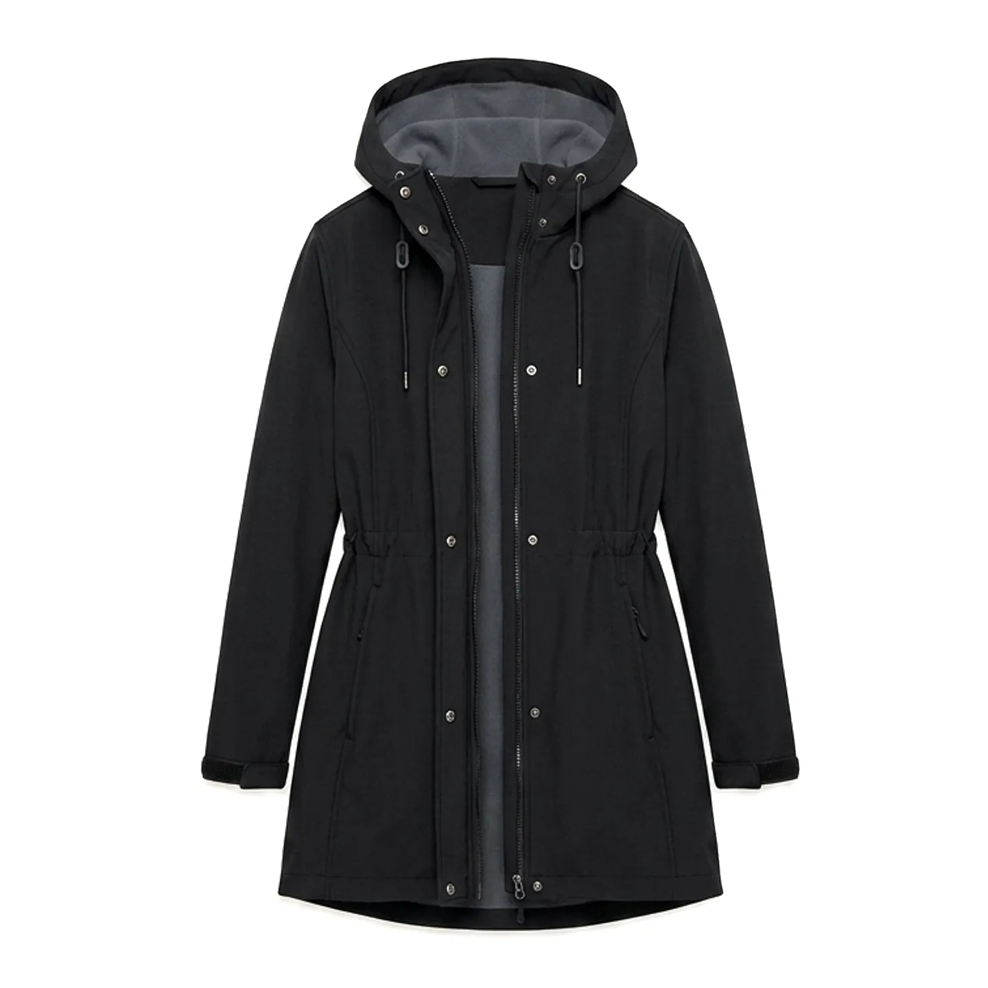 Women's Fall Winter Waterproof Hooded Softshell Drawstr